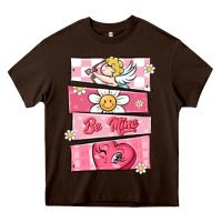 Chocolate Brown trendy valentines day retro characters Heavy Core Tee - MaliasSmallBusiness