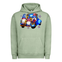 Pigment Oil Green american flag gnomes truck sunflowers star leopard Urban Hoodie - Artiststas