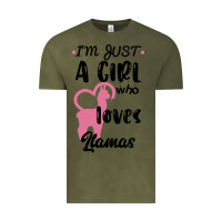 Vintage Olive Just A Girl Who Loves Llamas I Love Llamas Vintage Tee - Bettercallsaul