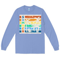 Colony Blue retro summer Long Sleeve Tee - TumblerDesignByShophia