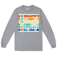 Heather Grey retro summer Long Sleeve Tee - TumblerDesignByShophia
