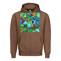 Chestnut boy child coffee cup and teddy bear with thunderbolts and camouflage s Zipper Hoodie - BundleAndBundleShop