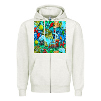 Oatmeal Heather boy child coffee cup and teddy bear with thunderbolts and camouflage s Zipper Hoodie - BundleAndBundleShop