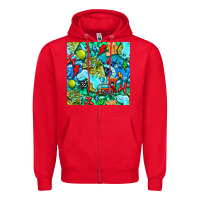 Red boy child coffee cup and teddy bear with thunderbolts and camouflage s Zipper Hoodie - BundleAndBundleShop