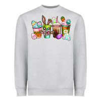 Heather Grey Easter coffee cups Easter Day Heavyweight Sweatshirt - CowGirlArtShop