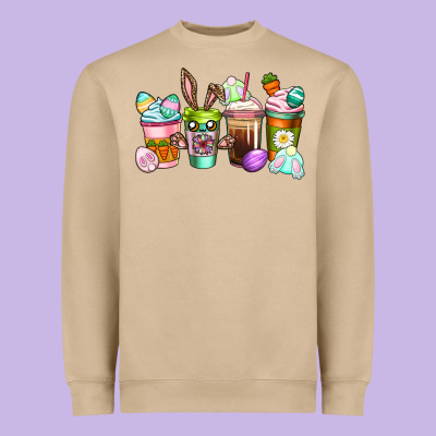 Easter Coffee Cups Easter Day Heavyweight Sweatshirt Designed By Cowgirlartshop