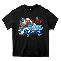 Black winter sleigh girl sleigh Heavy Core Tee - NancyCooperArtShop