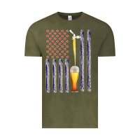 Vintage Olive American Flag Beer Vintage Tee - Bettercallsaul