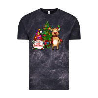 Cloud Black merry christmas gnomes, reindeer Vintage Tee - RanaPortraitStore