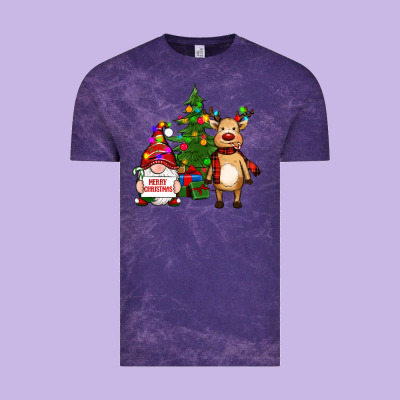 Merry Christmas Gnomes, Reindeer Vintage Tee Designed By Ranaportraitstore