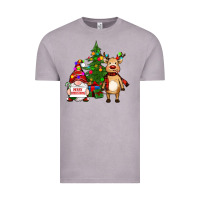 Vintage Zinc merry christmas gnomes, reindeer Vintage Tee - RanaPortraitStore
