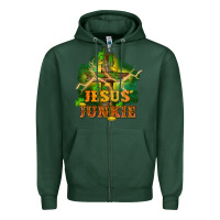 Sports Green Jesus junkie St. Patricks Day Zipper Hoodie - FaDigitalArtStudio