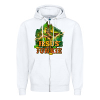 White Jesus junkie St. Patricks Day Zipper Hoodie - FaDigitalArtStudio
