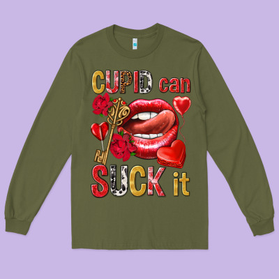 Cupid Can Suck It Valentine's Day Long Sleeve Tee Designed By Howdyjamesfarm