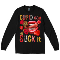 Black Cupid can suck it Valentine'S Day Long Sleeve Tee - HowdyJamesFarm