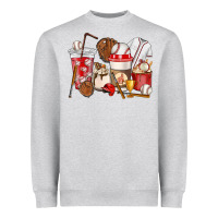 Heather Grey Baseball coffee cups Heavyweight Sweatshirt - HowdyJamesFarm