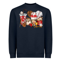 Navy Baseball coffee cups Heavyweight Sweatshirt - HowdyJamesFarm