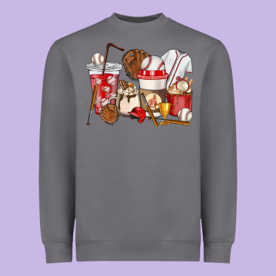 Baseball Coffee Cups Heavyweight Sweatshirt Designed By Howdyjamesfarm