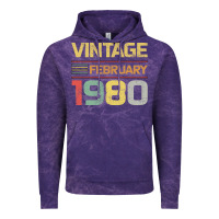 Cloud Purple Born in 1980 Vintage February Vintage Hoodie - Bettercallsaul