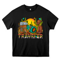 Black western traveler cowboy Heavy Core Tee - NancyCooperArtShop