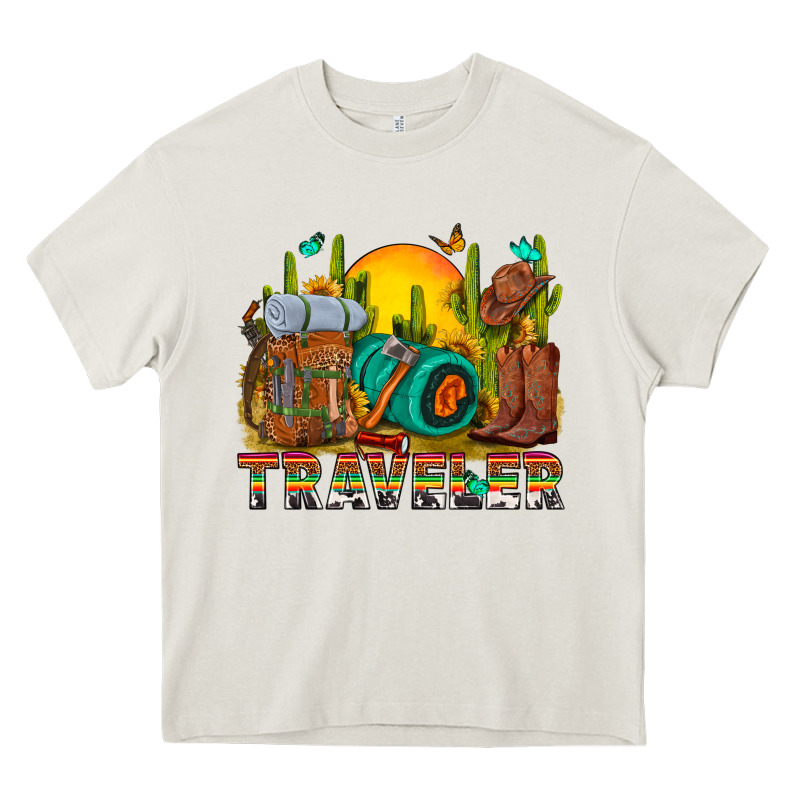 Western Traveler Cowboy Heavy Core Tee by NancyCooperArtShop | Teevron