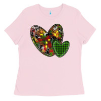 Bubblegum Pink christmas heart Ladies Tee - RanaPortraitStore