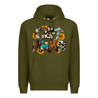 Army Green Western Cat Mama Mother's Day Premium Hoodie - FaDigitalArtStudio