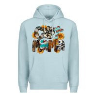 Blue Mist Western Cat Mama Mother's Day Premium Hoodie - FaDigitalArtStudio