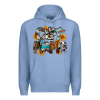 Colony Blue Western Cat Mama Mother's Day Premium Hoodie - FaDigitalArtStudio
