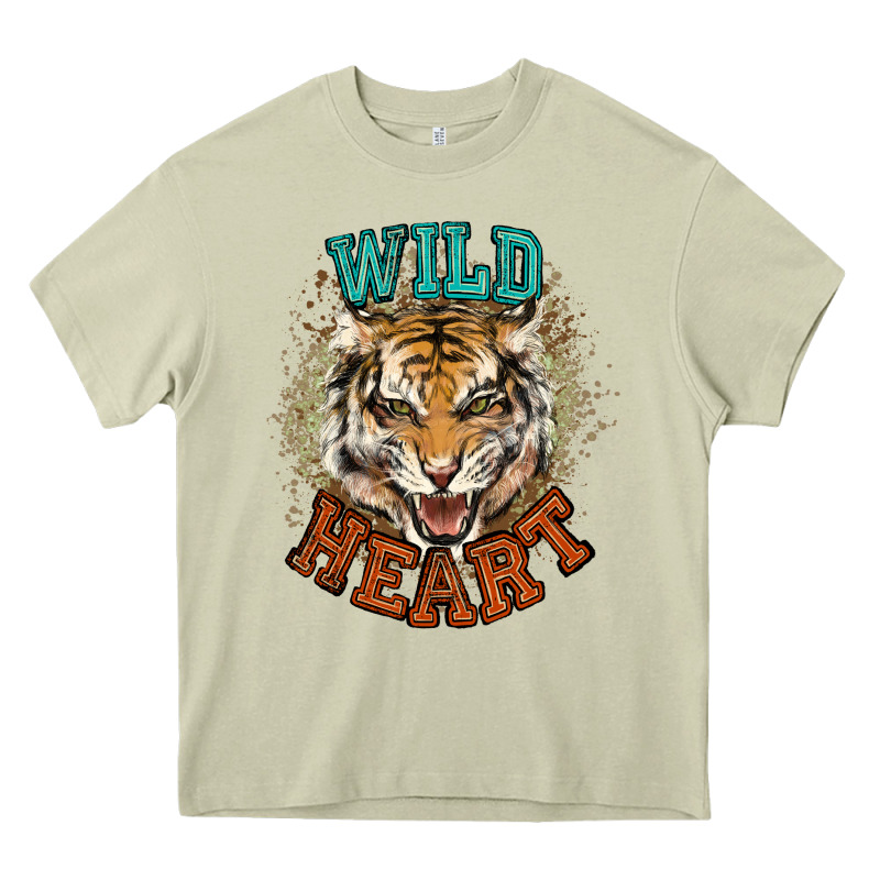 Wild Heart Tiger College Western Heavy Core Tee by NancyCooperArtShop | Teevron