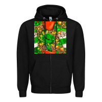 Black coffee cups st. patrick's day with leopard seamless pattern bbs Zipper Hoodie - BundleAndBundleShop