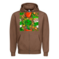 Chestnut coffee cups st. patrick's day with leopard seamless pattern bbs Zipper Hoodie - BundleAndBundleShop