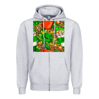 Heather Grey coffee cups st. patrick's day with leopard seamless pattern bbs Zipper Hoodie - BundleAndBundleShop