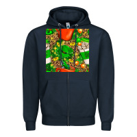 Navy coffee cups st. patrick's day with leopard seamless pattern bbs Zipper Hoodie - BundleAndBundleShop