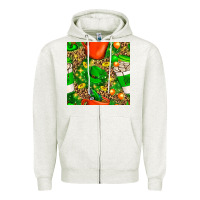 Oatmeal Heather coffee cups st. patrick's day with leopard seamless pattern bbs Zipper Hoodie - BundleAndBundleShop