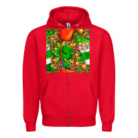 Red coffee cups st. patrick's day with leopard seamless pattern bbs Zipper Hoodie - BundleAndBundleShop