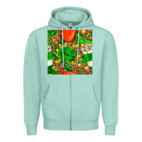 Seafoam coffee cups st. patrick's day with leopard seamless pattern bbs Zipper Hoodie - BundleAndBundleShop