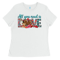 White all you need is love Ladies Tee - NancyCooperArtShop