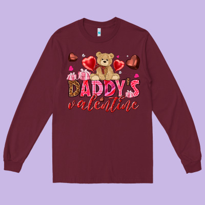 Daddy's Valentine Long Sleeve Tee Designed By Howdyjamesfarm