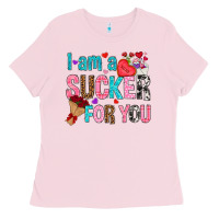 Bubblegum Pink i am a sucker for you Ladies Tee - NancyCooperArtShop