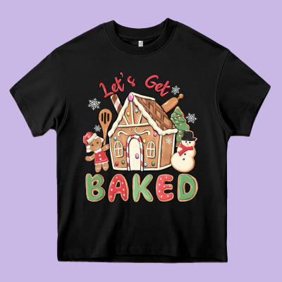 Let's Get Baked Heavy Core Tee Designed By Maliassmallbusiness