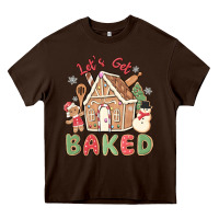 Chocolate Brown let's get baked Heavy Core Tee - MaliasSmallBusiness