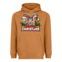 Meerkat Merry Christmas Goats Heavyweight Hoodie - LillyAllenDesigns