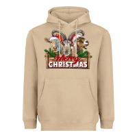 Mushroom Merry Christmas Goats Heavyweight Hoodie - LillyAllenDesigns