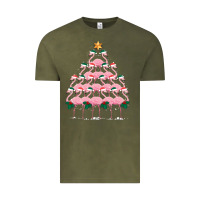 Christmas Tree Flamingo Vintage Tee | Teevron