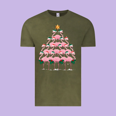 Christmas Tree Flamingo Vintage Tee Designed By Bettercallsaul