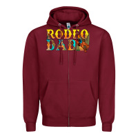 Burgundy Western Rodeo Dad Zipper Hoodie - BundleAndBundleShop