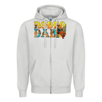 Dove Grey Western Rodeo Dad Zipper Hoodie - BundleAndBundleShop