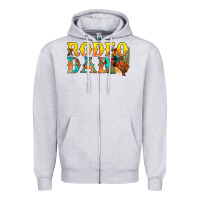 Heather Grey Western Rodeo Dad Zipper Hoodie - BundleAndBundleShop