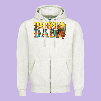 Western Rodeo Dad Zipper Hoodie Designed By Bundleandbundleshop